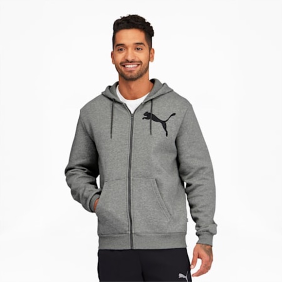 Puma Other - New Puma Men's Big Logo Full Zip Back Gray Hoodie